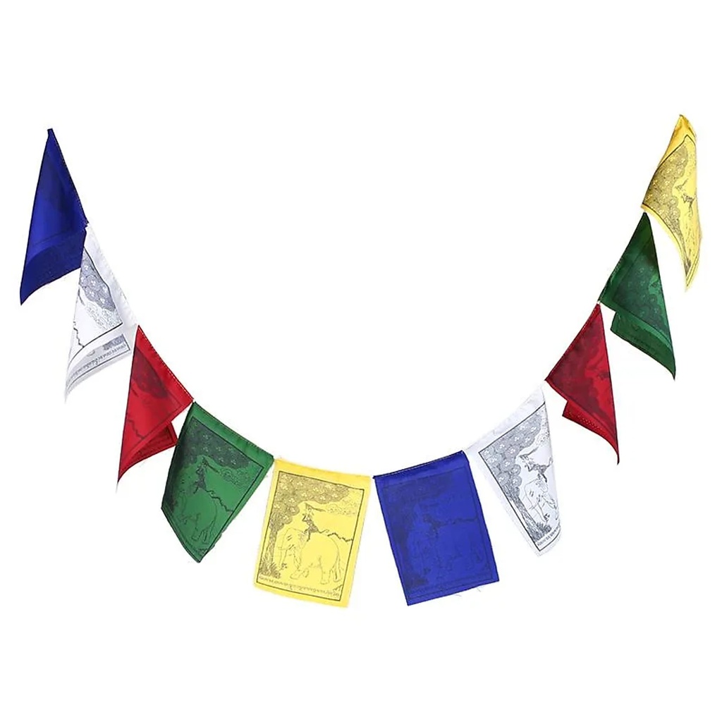 Drapeaux de prière tibet Les quatre amis | 20x15.5 cm