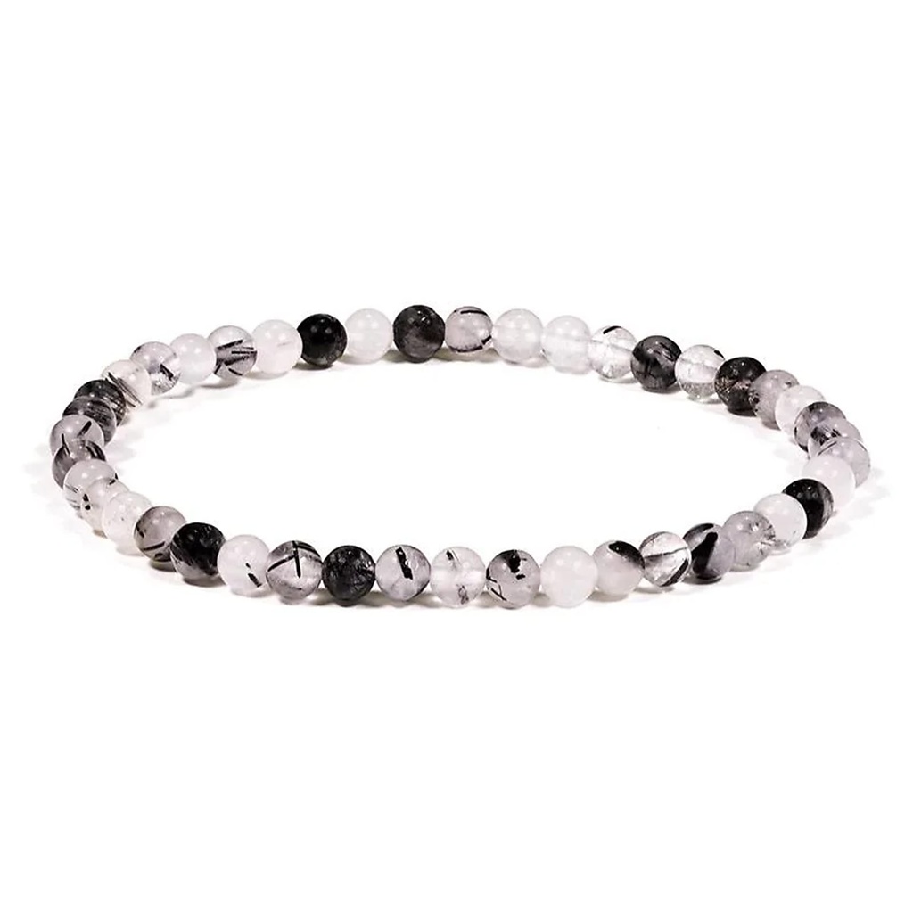 Bracelet en quartz tourmaline élastique | 0.4 cm