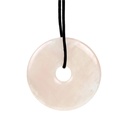 Pendentif Donut quartz rose sans cordon | 4.0 cm