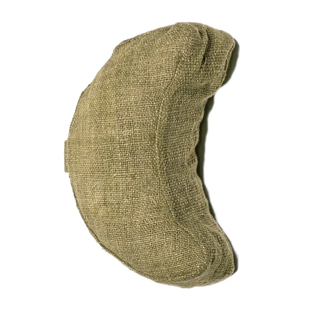 [8719172838435] Coussin de méditation Chanvre vert - demie lune | ±1008 g; 33x13 cm