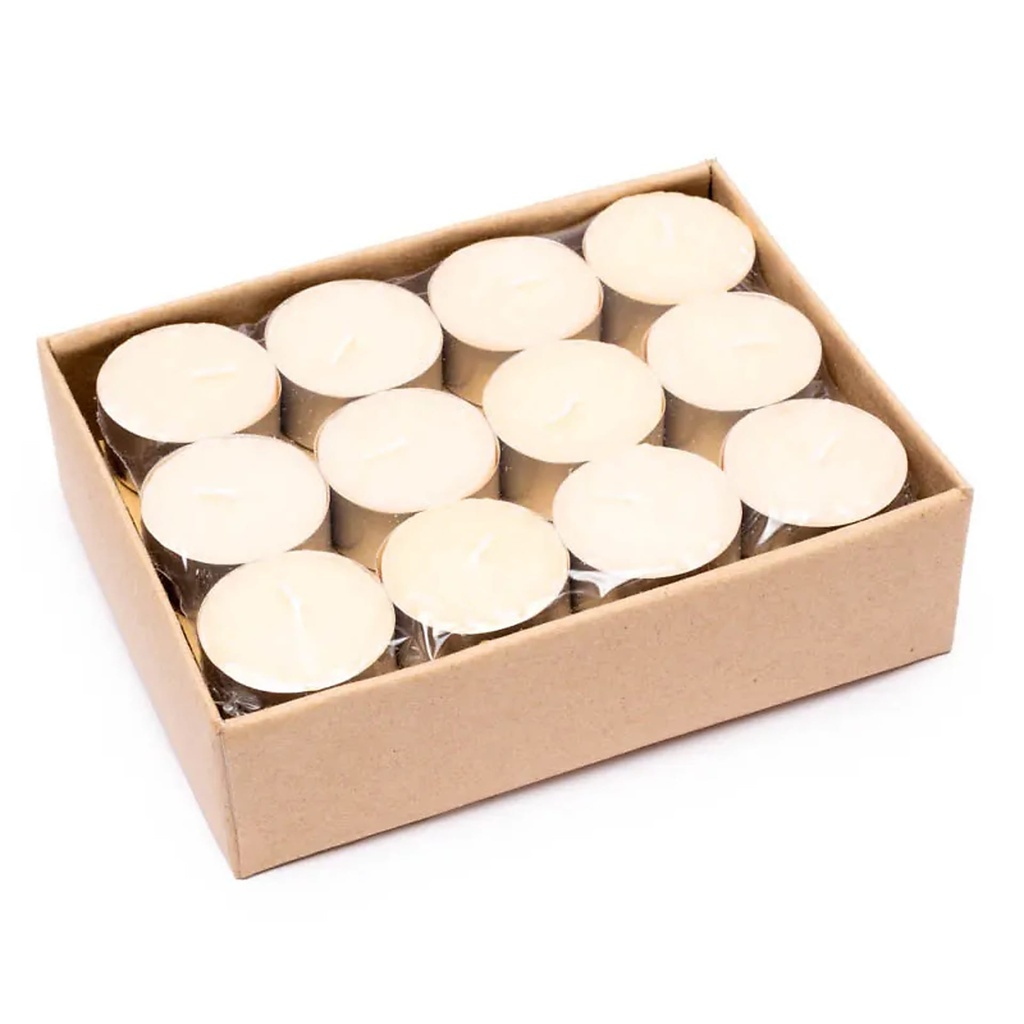 24 Bougies chauffe plat de stéarine Jasmin | 4x2 cm