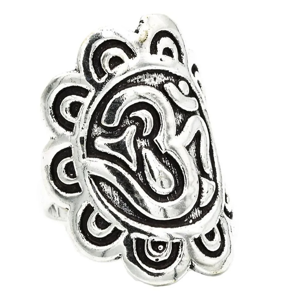 Anneau OM laiton couleur argent | 2.5cm