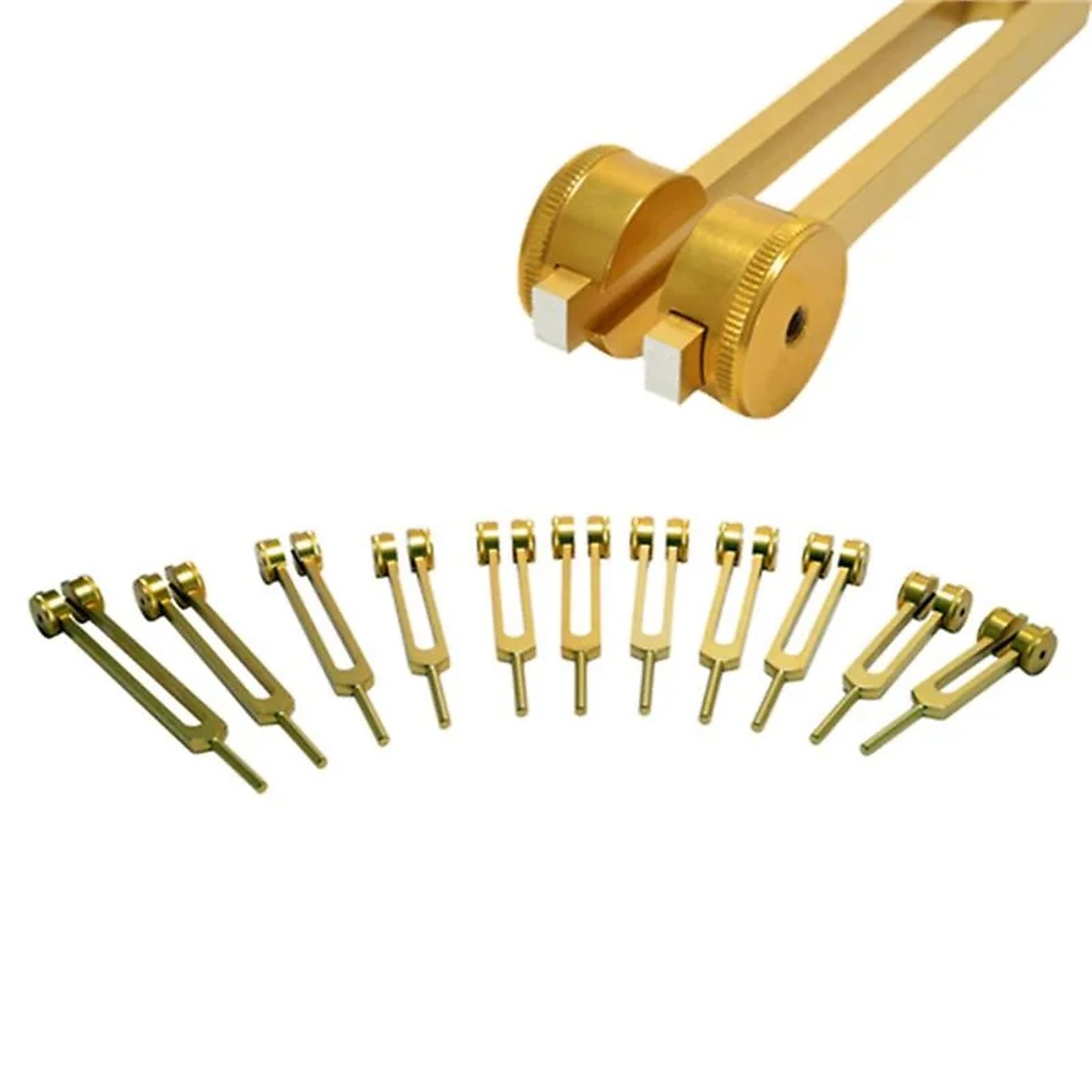 Diapasons Cosmique Octave SET de 11 couleur or | 36 cm