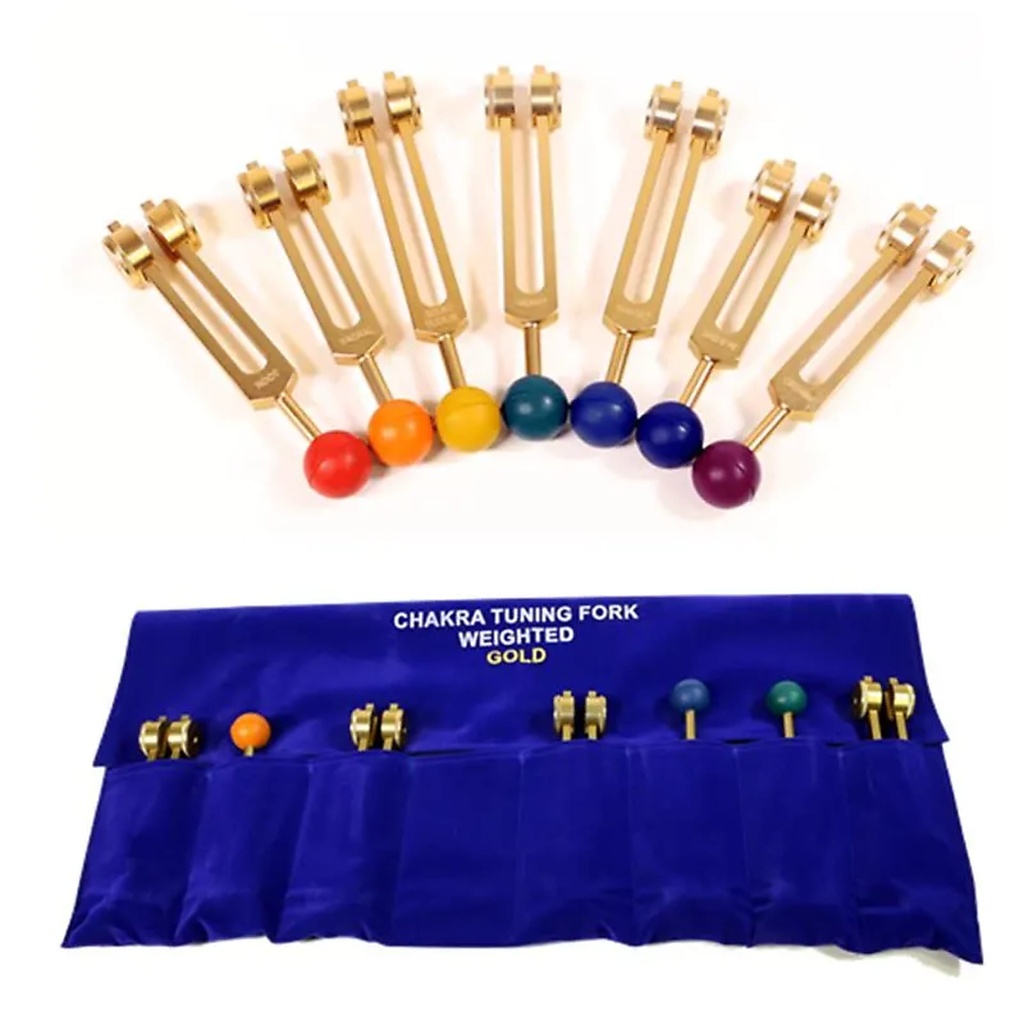 Diapasons pour Chakra - SET couleur or | 26cm
