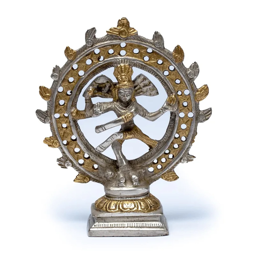 Shiva Nataraj laiton double anneau couleur or | 436 g; 15 cm
