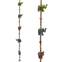 Guirlande décorative avec éléphants en bois | 80 cm