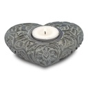 Bougeoir/brûle encens coeur en pierre ollaire gris | 9x11 cm