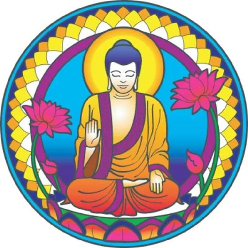 Adhésif fenêtre Bouddha nature -- 14 cm