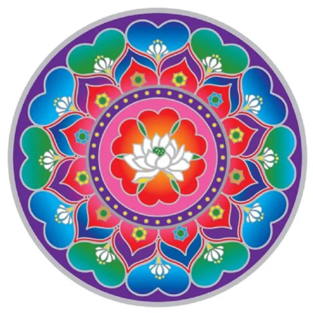 Adhésif fenêtre  “Lotus Heart Mandala” | 14 cm