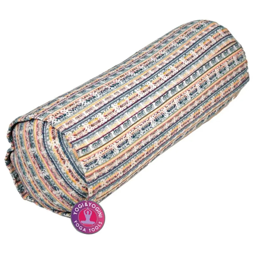 Bolster de Yoga arc en ciel cylindrique -- 60x16 cm