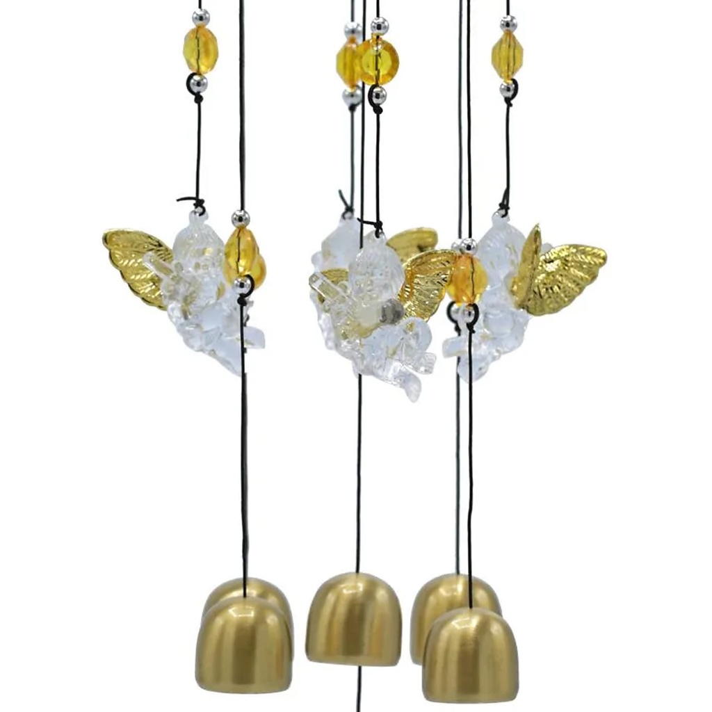 Carillon à vent avec cinq anges | 65 cm