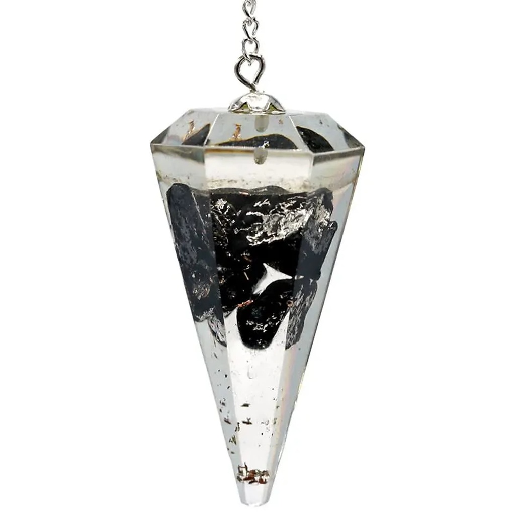 Orgonite Pendule de Shungite pointe à facette | 11 g; 4 cm