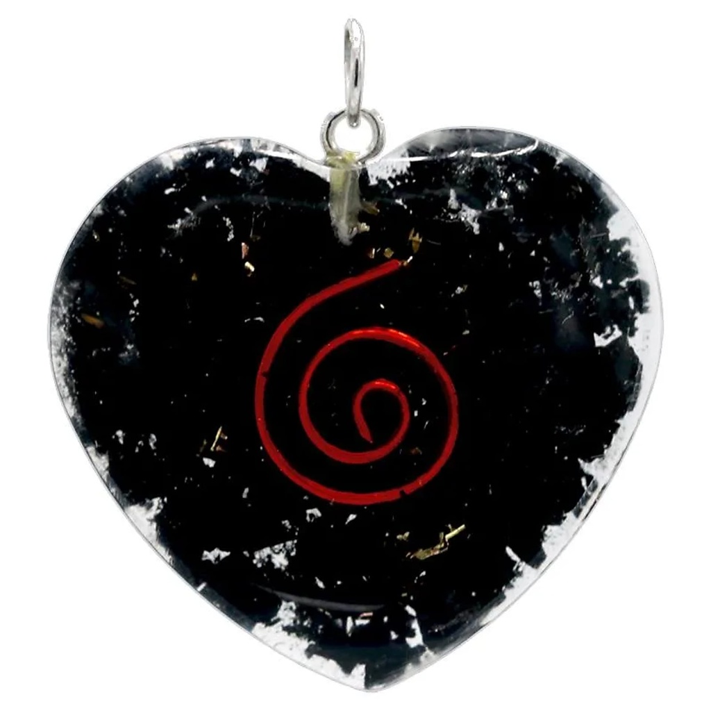 Shungite pendentif en forme de coeur | 3.5 cm