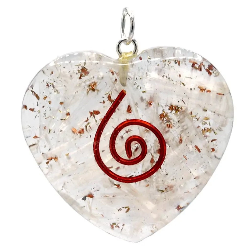 [8719497610792] Orgonite pendentif Selenite forme de coeur | 3.5 cm