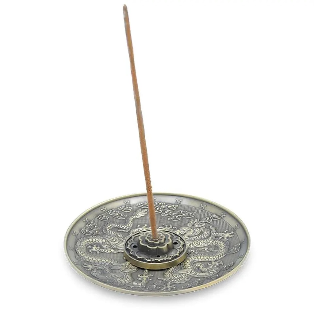 Brûleur d'encens Dragons couleur bronze | 10x10 cm