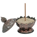 Brûleur d’encens Lotus couleur cuivre | 7.8x6.9x6.9 cm