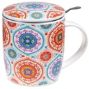 Tasse à thé infuseur Mandala bleu |  ±400 ml