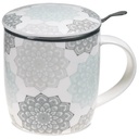 Tasse à thé infuseur Mandala gris |  ±400 ml