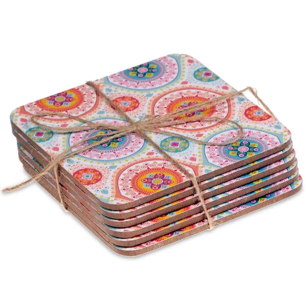 Sous-verres Mandala bleu lot de 6