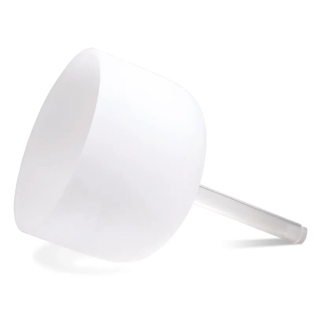 Bol chantant de cristal blanc avec manche note RE 432 Hz| 25 cm