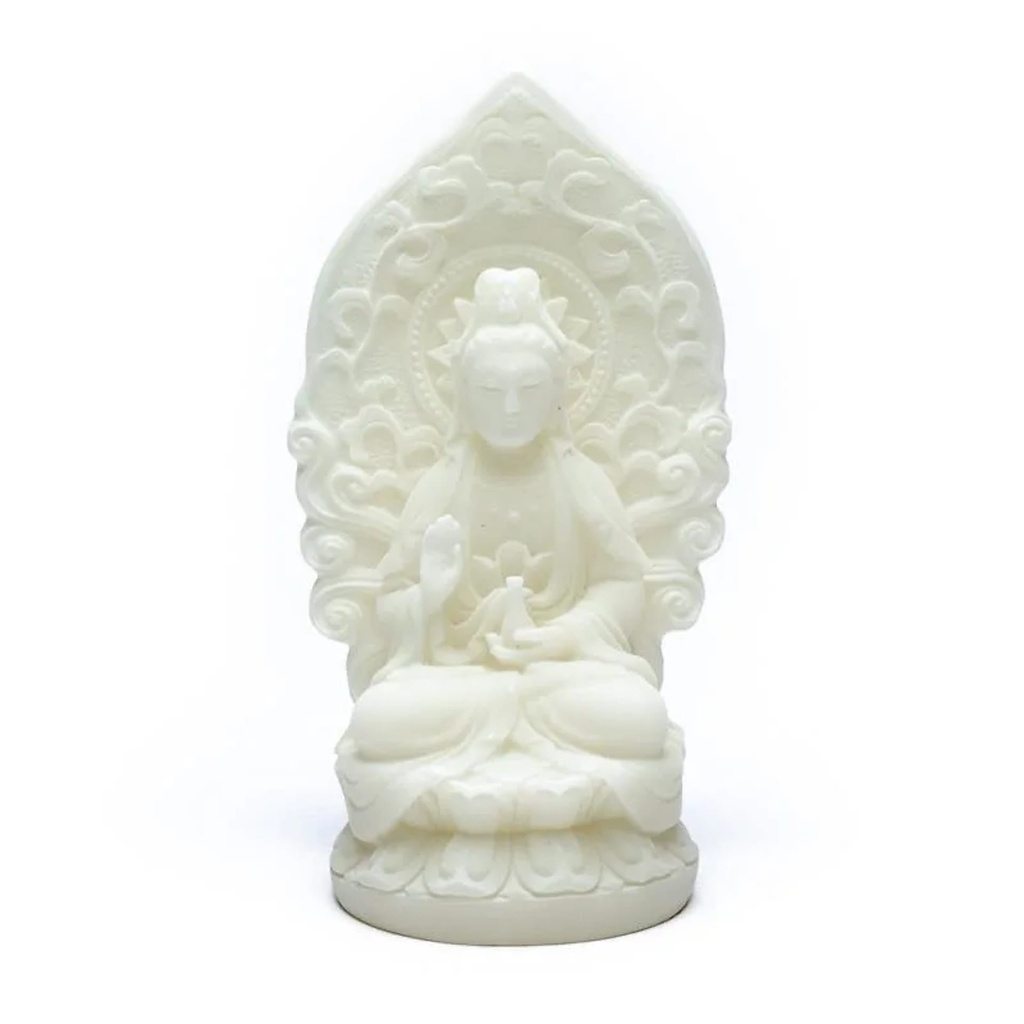 [8719497612215] Quan Yin statuette blanche | 12 cm