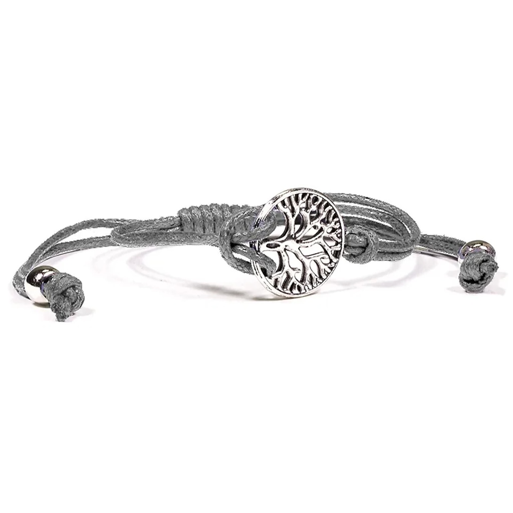 Bracelet Arbre de Vie anthracite ajustable | ±5.5-8.5cm