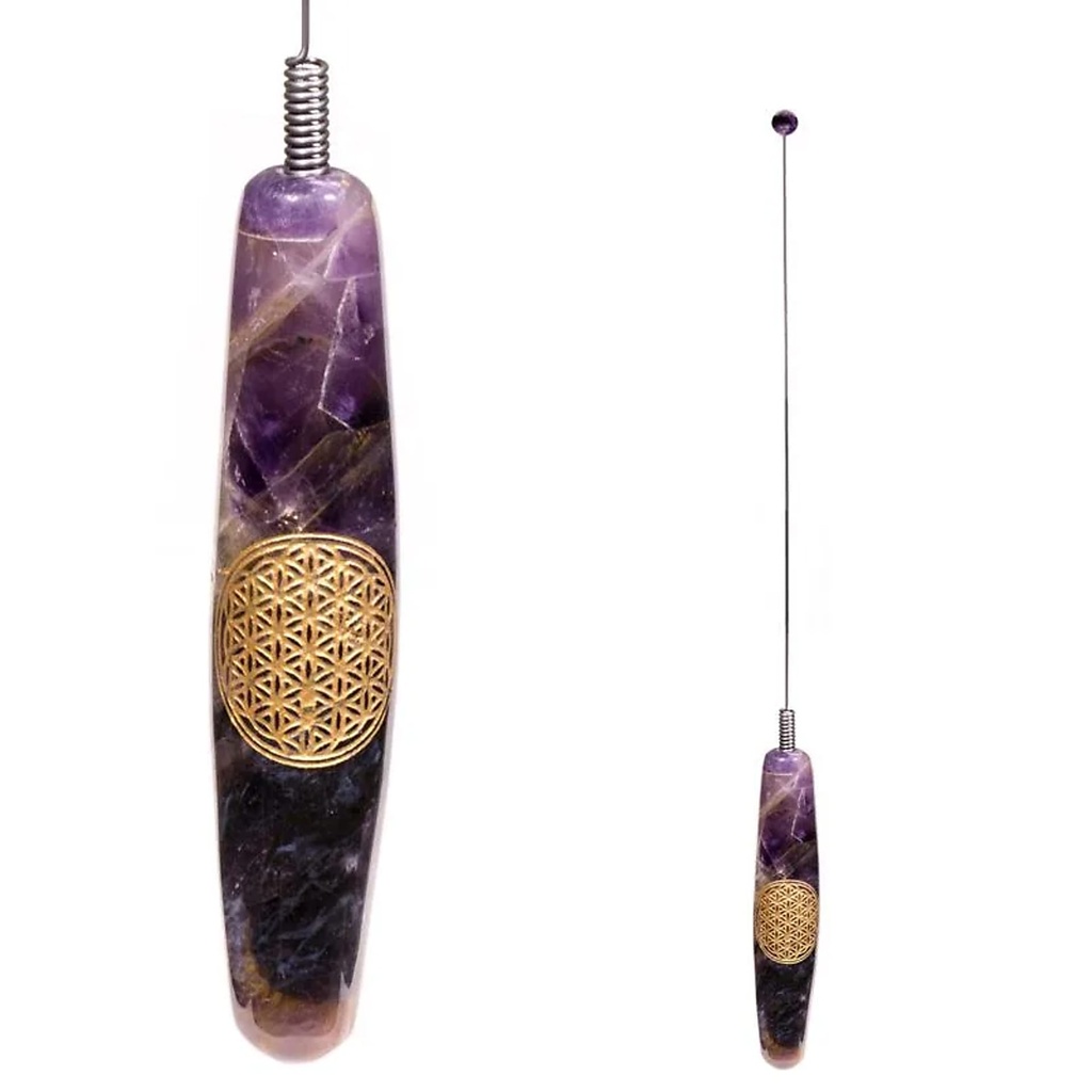 Bio-tensor Améthyste et fleur de vie | 32 cm