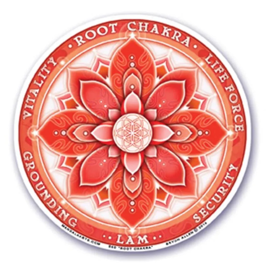 Adhésif fenêtre 1er chakra -- 10.5 cm