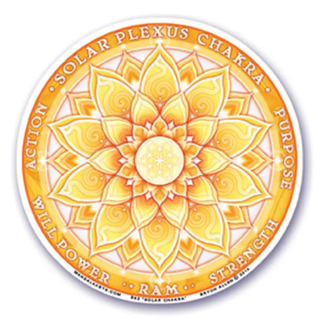Adhésif fenêtre 3ème chakra -- 10.5 cm