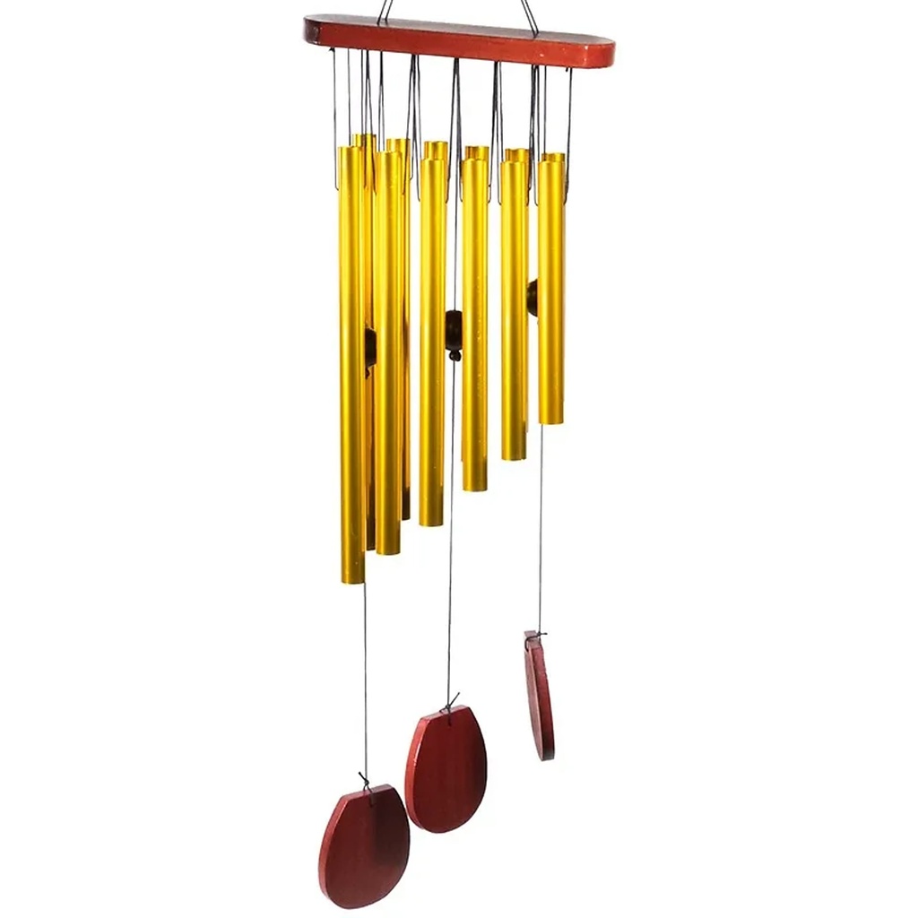 [8719497612833] Carillon à vent 12 tubes et bois | 70 cm