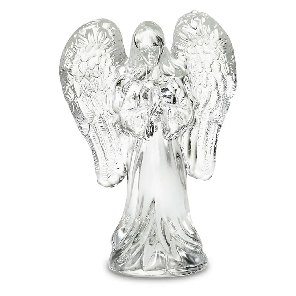 Ange de verre avec les ailes givrées | 10.4x7x3 cm