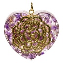 Orgonite pendentif Selenite - forme de coeur | 4x4.2 cm
