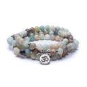 Mala  en Amazonite - élastique - avec Om | 0.8 cm