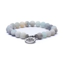 Mala/bracelet en Amazonite élastique avec Lotus | 0.8 cm