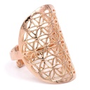 Bague fleur de vie en laiton couleur or rose | 3x2 cm