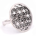 Bague fleur de vie couleur argent | 2.5 cm