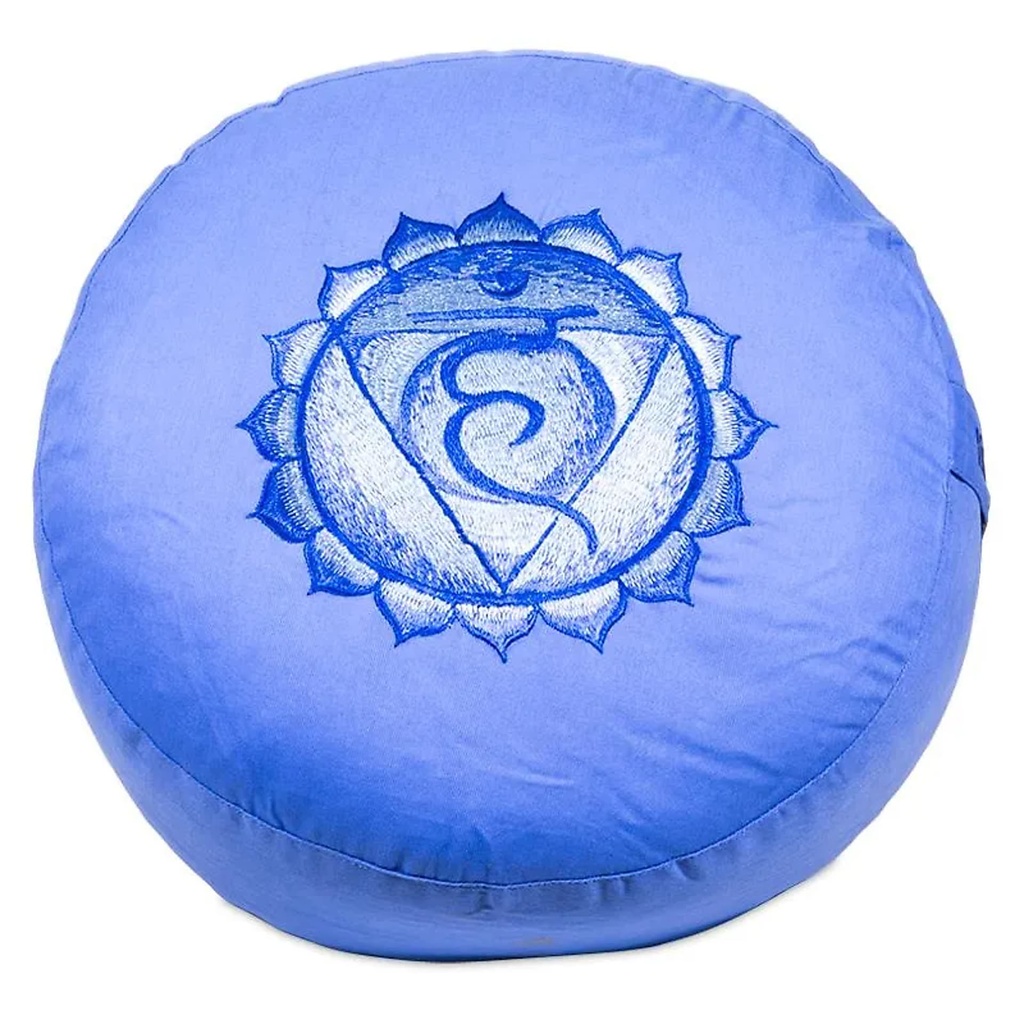 Coussin de méditation 5è chakra Vishuddha brodé | 33x17 cm