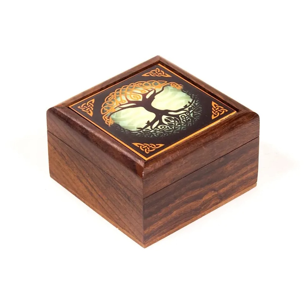 Boîte à bijoux arbre de vie | 6.5x6.5x3.5 cm
