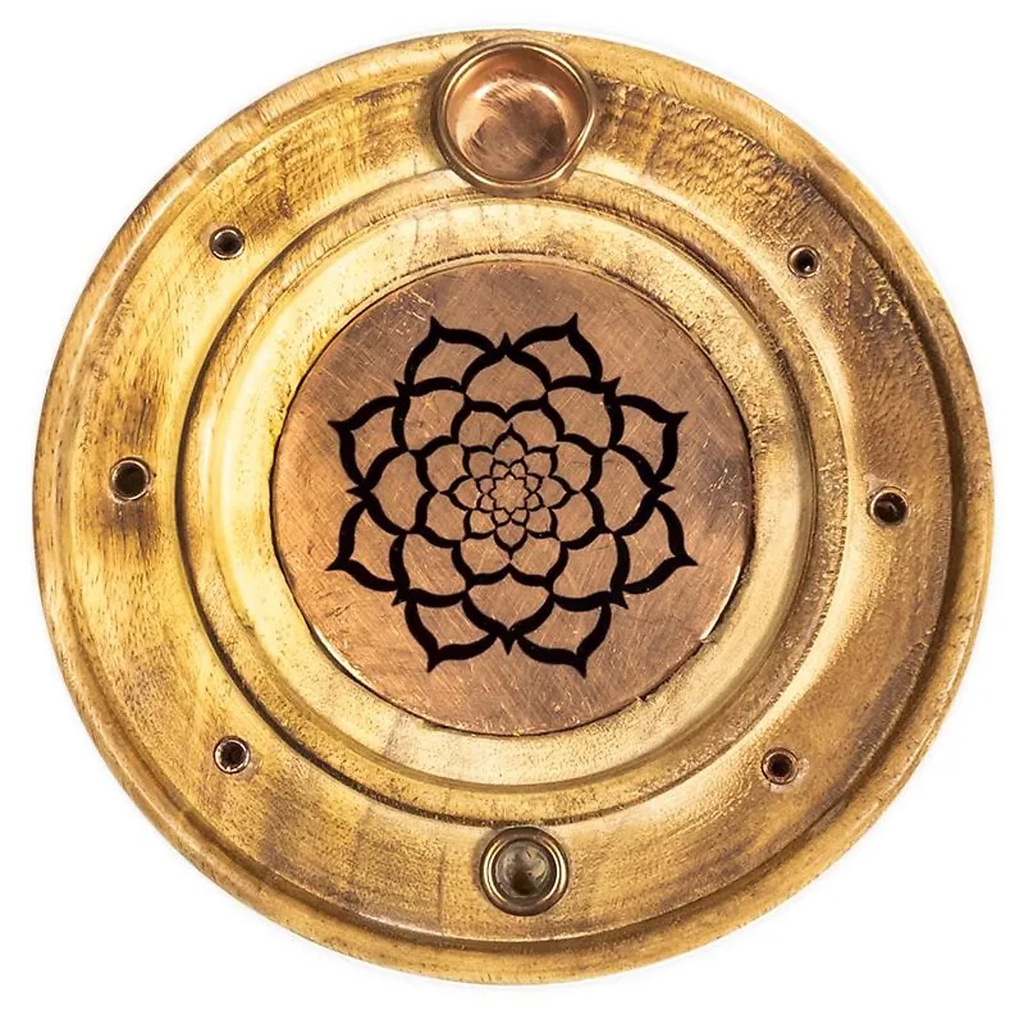 Brûleur de bâtons d'encens & cônes Lotus mandala | 10 cm