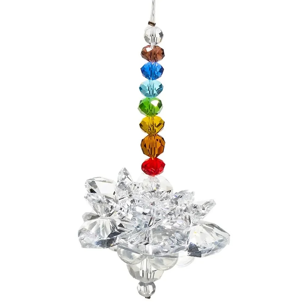 Feng Shui lotus en cristal avec chakra | 10 cm