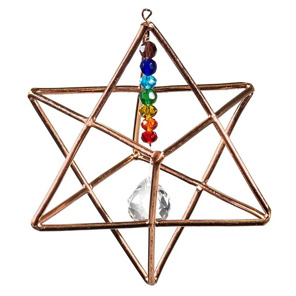 Merkaba avec cristal des chakra à suspendre