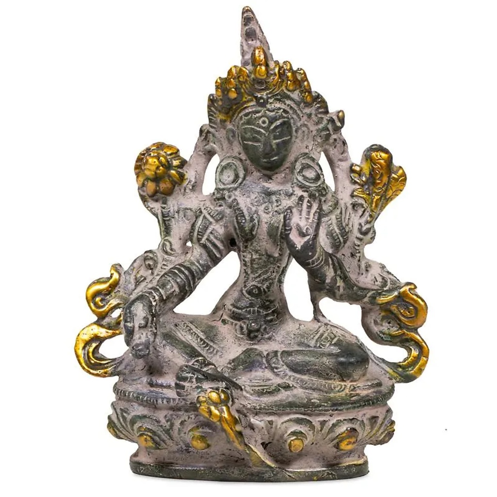 [8719497615728] Tara verte laiton finition antique | 282 g; 11 cm