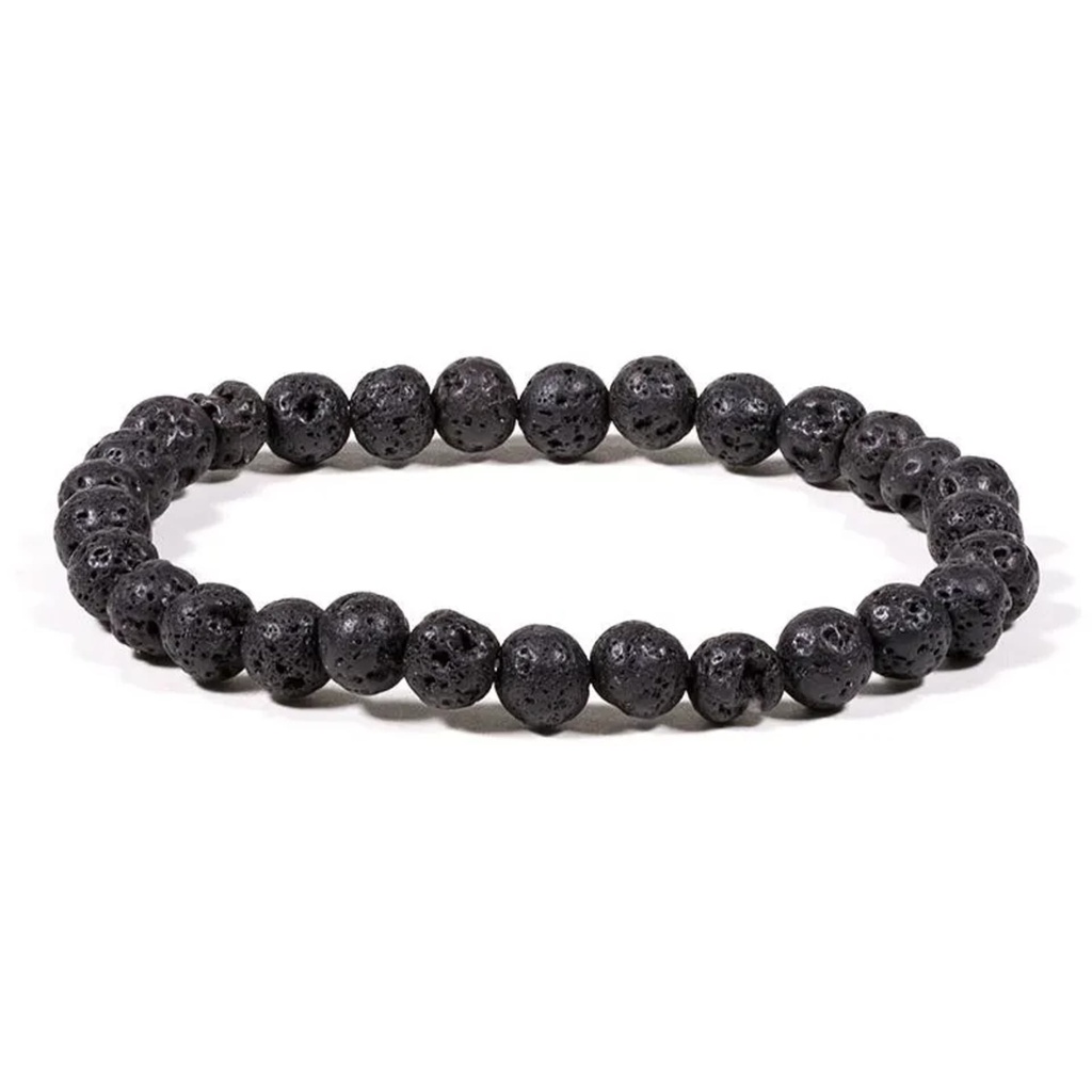 Bracelet en pierre de lave élastique -- 0.6 cm
