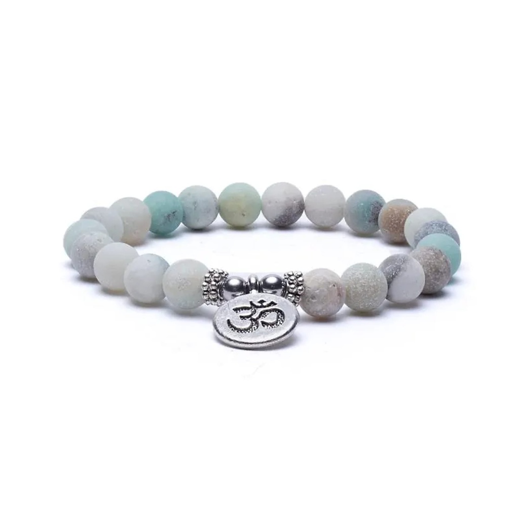 Mala/Bracelet en Amazonite élastique OM | 0.8 cm