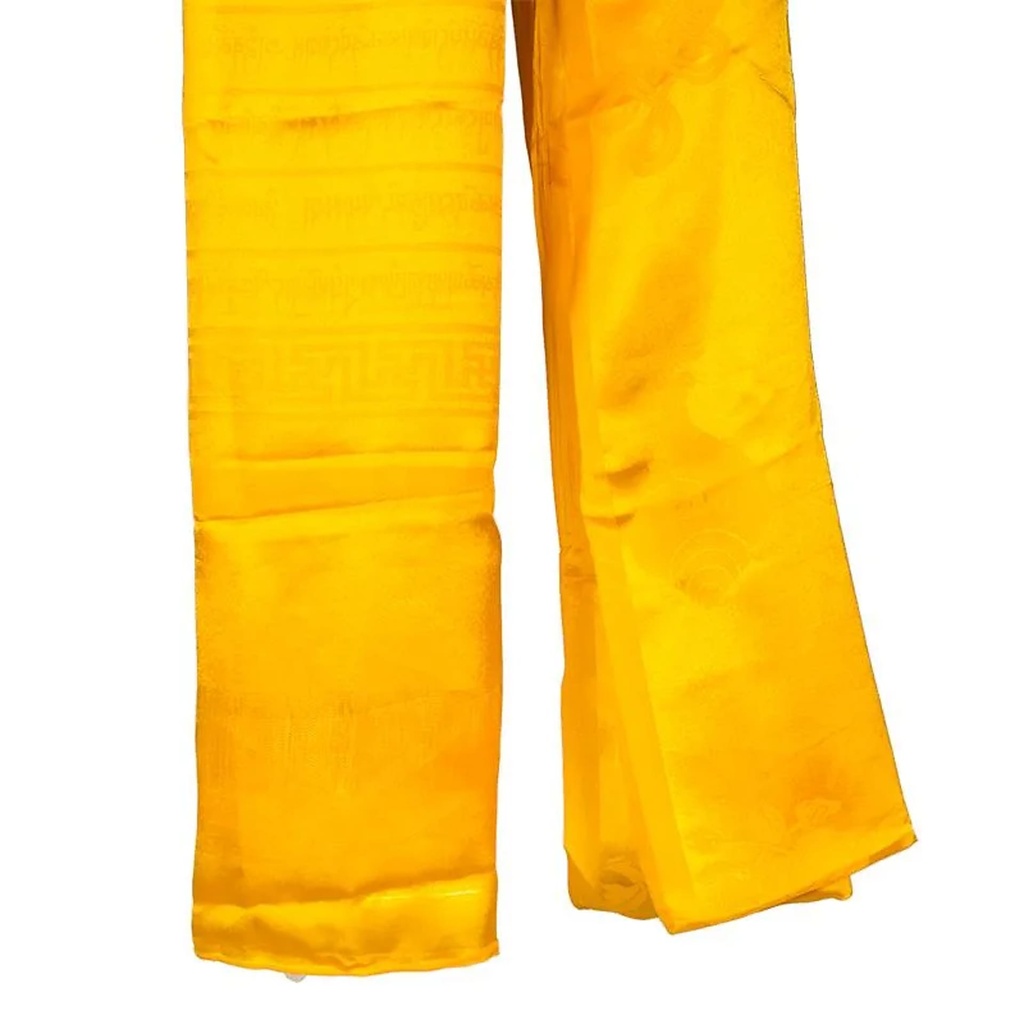 Katha écharpe tibétaine de luxe jaune XL | 240 cm