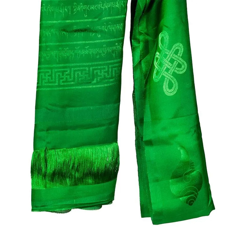 Katha écharpe tibétaine de luxe vert XL | 240 cm