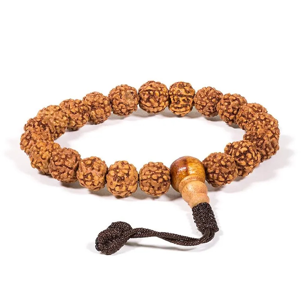 Mala/bracelet en Rudraksha 21 perles ajustable | 0.8 cm