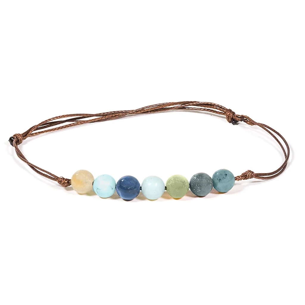 Bracelet amazonite ajustable | 0.6 cm