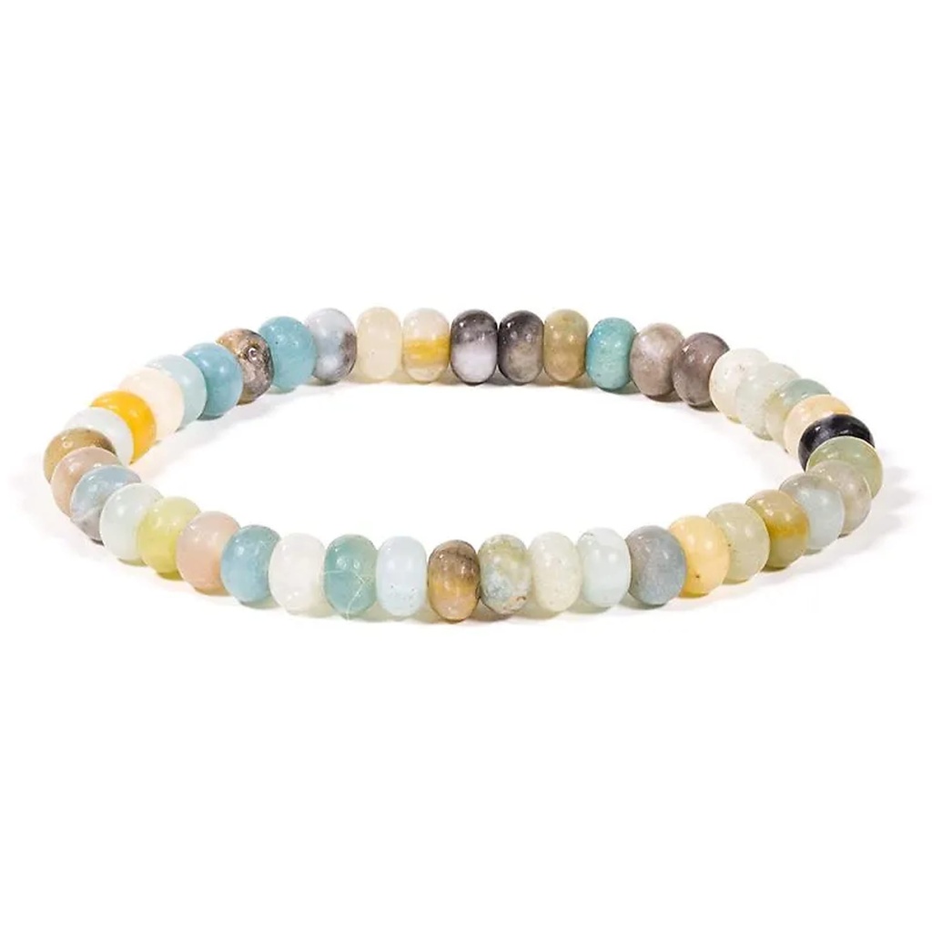 Bracelet pierre amazone perles ovales élastique | 0.6 cm