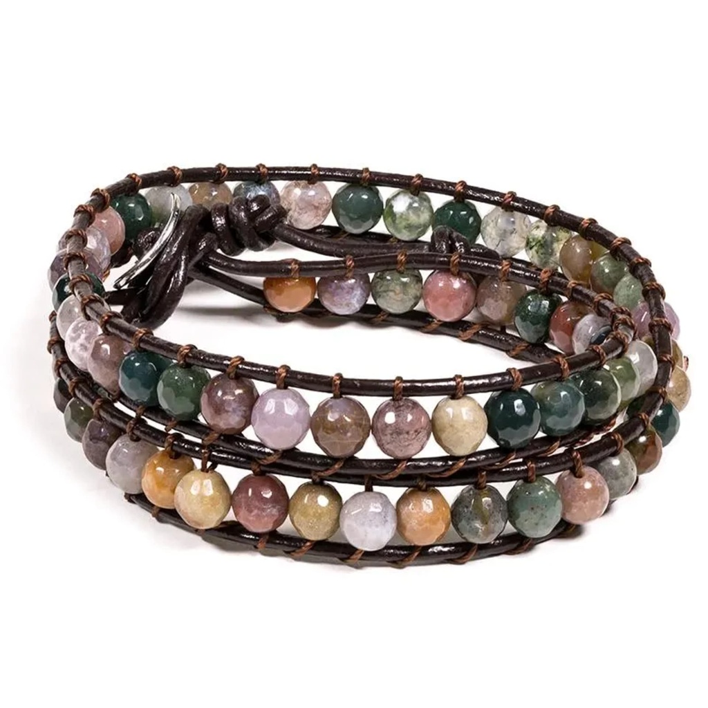Bracelet en agate facettée -- 0.6 cm